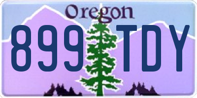 OR license plate 899TDY