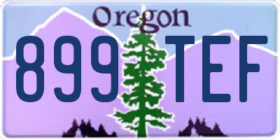 OR license plate 899TEF