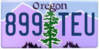 OR license plate 899TEU