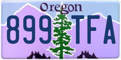 OR license plate 899TFA