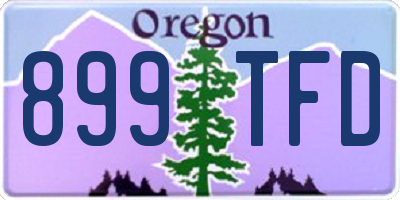 OR license plate 899TFD