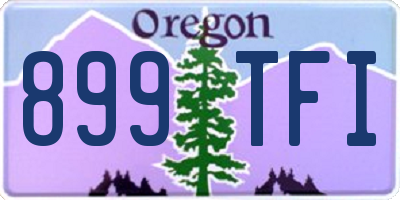 OR license plate 899TFI