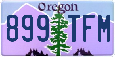 OR license plate 899TFM