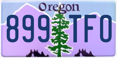 OR license plate 899TFO