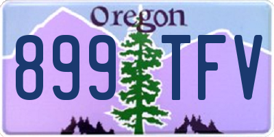 OR license plate 899TFV