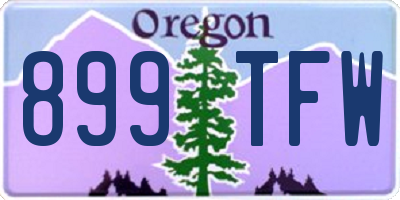 OR license plate 899TFW