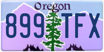 OR license plate 899TFX
