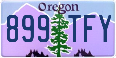 OR license plate 899TFY