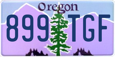OR license plate 899TGF