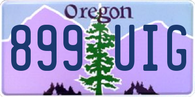 OR license plate 899UIG