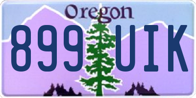 OR license plate 899UIK