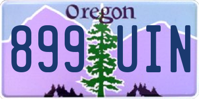 OR license plate 899UIN