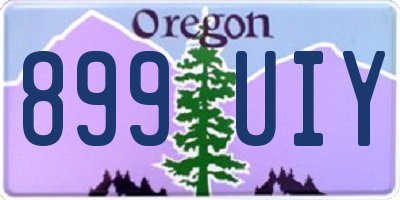 OR license plate 899UIY