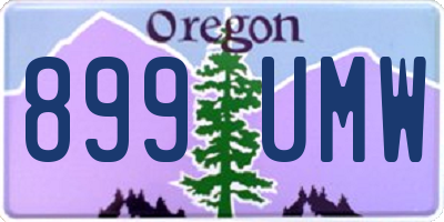 OR license plate 899UMW