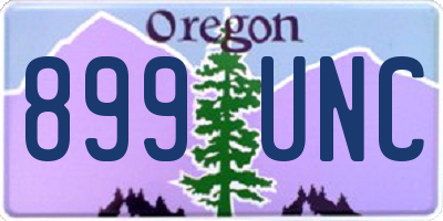 OR license plate 899UNC
