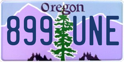 OR license plate 899UNE