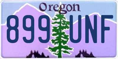 OR license plate 899UNF