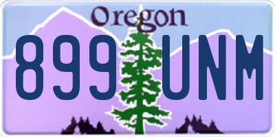 OR license plate 899UNM