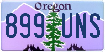 OR license plate 899UNS