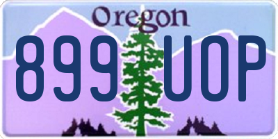 OR license plate 899UOP