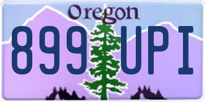 OR license plate 899UPI
