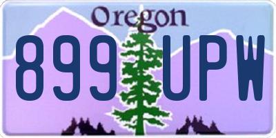 OR license plate 899UPW