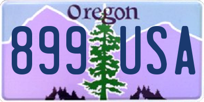 OR license plate 899USA