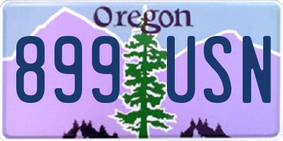 OR license plate 899USN