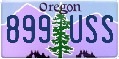 OR license plate 899USS