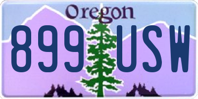 OR license plate 899USW