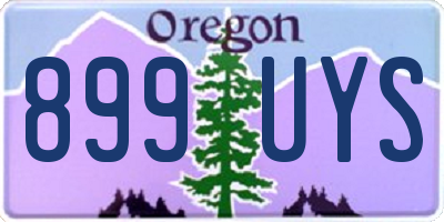 OR license plate 899UYS