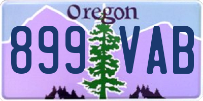 OR license plate 899VAB
