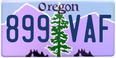 OR license plate 899VAF
