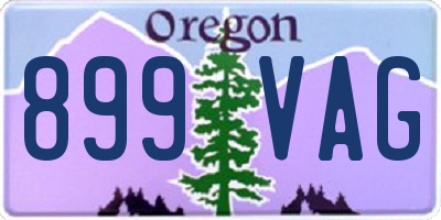 OR license plate 899VAG