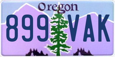 OR license plate 899VAK