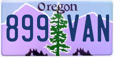 OR license plate 899VAN