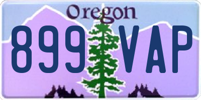 OR license plate 899VAP