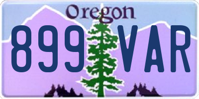 OR license plate 899VAR
