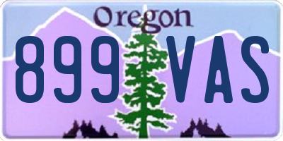 OR license plate 899VAS
