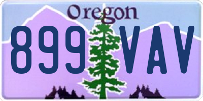 OR license plate 899VAV