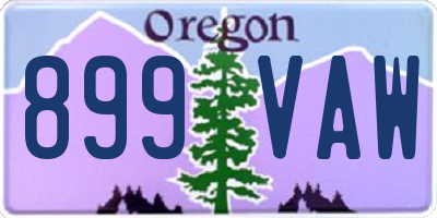 OR license plate 899VAW