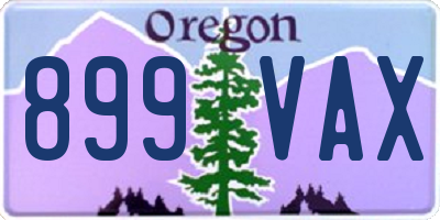 OR license plate 899VAX