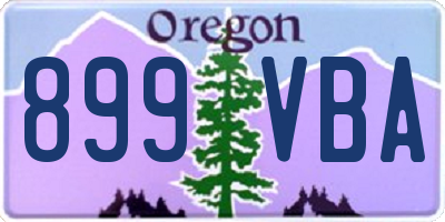 OR license plate 899VBA