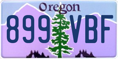 OR license plate 899VBF