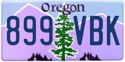OR license plate 899VBK