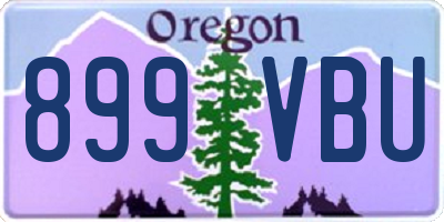 OR license plate 899VBU
