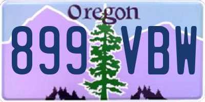 OR license plate 899VBW
