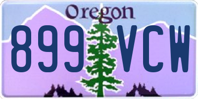 OR license plate 899VCW