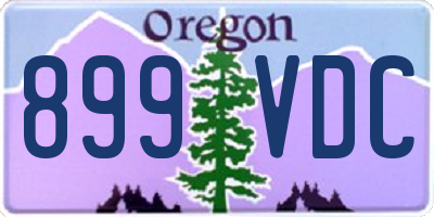 OR license plate 899VDC