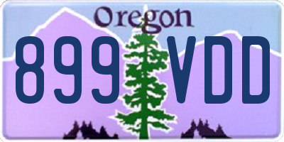 OR license plate 899VDD